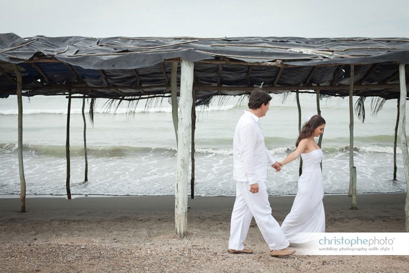 walking along the beach in Cartagena, Colombia
