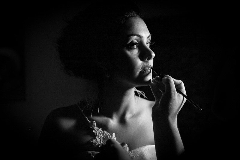 Bride getting ready for the wedding in a Chateau near Paris, France